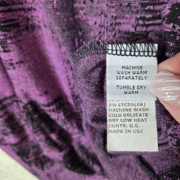 Cut Loose Maxi Skirt sz M* Purple Black Pull On Elastic Waist Pockets - Picture 7 of 12